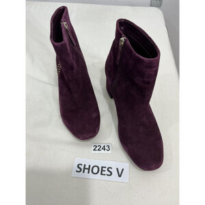 Womans White House Black Market Zeek Burgundy Suede Pull On Ankle Boot 9 M